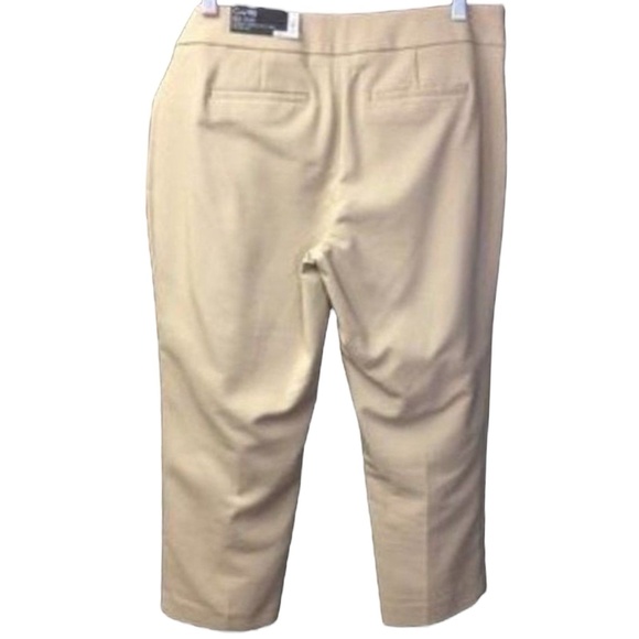 Apt. 9 Essentials Capri Pants Beige Khaki Slim Straight Uniform Stretch Midcalf - Picture 3 of 5